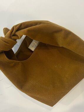 Merit Corduroy Knot Handle Tote Bag - Brown